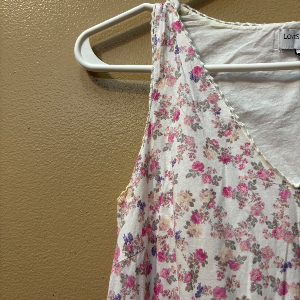 LoveShackFancy Camille Sleeveless Tiered Midi Floral Ruffle Dress Size XXS - Picture 4 of 12